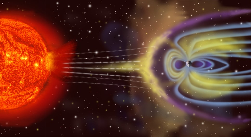Artist's rendering of trapped radiation.